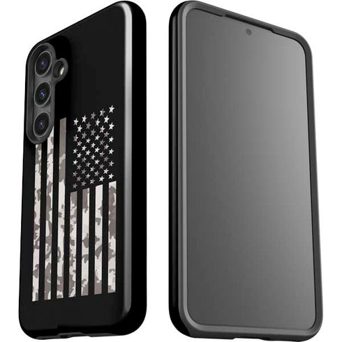 Black and White Camo American Flag Galaxy S25 Impact Case